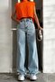 Snow Washed Blue Relaxed Fit Women's Jeans