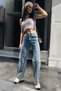 Light Blue High Waist Women's Palazzo Jeans