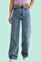 Blue Washed Wide Leg Women's Jeans