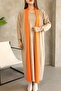 Round Neckline, Long Sleeve, Bow Patterned Midi Length Cardigan Look One-Piece Knitwear Dress - 7