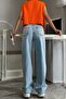 Snow Washed Blue Relaxed Fit Women's Jeans - 2