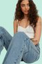 Women's Blue Wide Leg High Waist Palazzo Jeans - 3