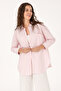 Women's Light Pink Striped Long Sleeve Shirt 50299426-Vr078 - 3