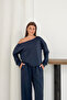 Women's Anthracite Modal Fabric Off-Shoulder Top and Bottom Set - 3