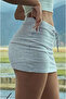 Women's Gray Sporty/Stylish Mini Skirt (with Inner Lining Shorts) - 5