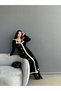 Women's Gold Button Detailed Long Knitwear Dress - Black - 3