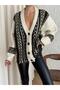 Jacquard Pattern Oversize Trend Knitwear Cardigan - 4