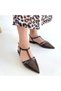 Canca Brown Patent Leather Ballerina Shoes - 4