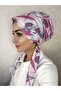 Hb19 Patterned Back Tie Plain Scarf - 2