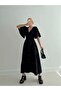 Women's Waist Rubber Detailed Midi Buttoned Dress - 2
