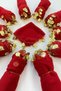 Red Chiffon Bridal Bridesmaid Halay Handkerchief, Wedding Gift Henna Night Circumcision Show Handkerchief 5 Pieces