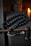 Sphere Cut Powder Amber Prayer Beads Black Rosary - 2