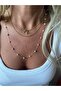 Stainless Steel Mini Zircon Heart with Letter E Necklace - 3