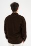 Men's Corded Fabric Velvet Shirt Comfortable Fit Single Pocket Brown - 6