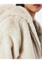 Plush Coat with Hood and Zipper Pocket Detail - 7