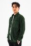 Men's Corded Fabric Velvet Shirt Comfortable Fit Single Pocket Khaki - 4