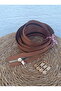 Tan Brown T6 Gold Tooth Bone Zipper Gold Head - 5 Meters Zipper - 5 Heads