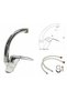 Chrome Gold Lux Mix Swan Bathroom Sink Kitchen Sink Faucet Mixer Hot Cold Double Water Inlet