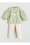 Lcw Babycrew Neck Baby Girl Sweatshirt and Leggings 2-Piece Set - 3