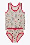 Girl's Patterned Wide Strap Tank Top Panty Set, Set of 6 - 7