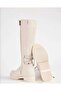 Bej Stone Stylish Women's Boots with Lace-Up Back and Zipper 200211 - 4