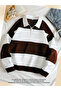 Men's Sports Casual Premium Quality 3-Thread Half Zipper Stand Collar Polo Sweatshirt Patchwork Hoodie