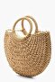 Hand Knitted Straw Bag - Summer Beach and Daily Rattan Bag with Shoulder Strap - 7