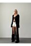 Women's Black Buttoned Openwork Spanish Sleeve Long Knitwear Cardigan - 5