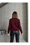 Women's Stylish Button Detailed Buttoned Cardigan - Burgundy - 5