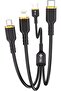 USB C to Multi Charging Cable, 120W 3-in-1 Super Fast Charging Cable, 1.2M Nylon Braided - 2
