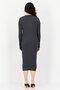 Women Ribbed Long Sleeve Midi Dress, Charcoal - 4