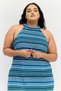 Women Plus Size Stripe Midi Dress, Multicolor - 2