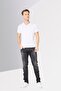 Men Regular Fit Washed Stretchable Denim Jeans, Dark Grey - 2