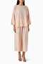 Three Piece Embroidered Abaya Set Combining Comfort and Elegance - 5