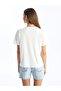 Lcw Vision Ecru Crew Neck Printed Short Sleeve Women's T-Shirt - 4