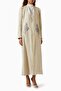 Provide comfort and style on hot days with a chic embroidered linen abaya.
