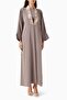 Stylish Combination Options with Comfortable Design Open Neck Abaya and Dress Set
