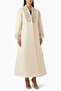 Complete Your Casual Modest Look with This Stylish A-Line Abaya Featuring Embroidered Sleeves
