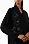 Stylish Embroidered Abaya Comfortable Drape Long Sleeves with Front Opening Design Suitable for Any Occasion - 5