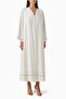 Stylish Stitching Detail Long Sleeve Abaya Comfortable Fit and Modern Look with Shawl