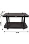 Coffee Table, Plastic Teapoy/Center Table, Matte Rattan Design (Black) - 6