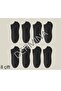 8 Pairs of Black Booties Socks Cotton Comfortable Economical - 2
