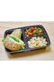[10 Pack] 3 Section Black Base with Lids Food Storage Container | Disposable Food Container - 5