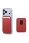 Leather Wallet Magsafe Red Compatible with Apple iPhone 18 Pro