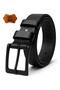 Yeni Black Buckle Large Size Men's 100 % Genuine Leather Fabric Belt Comes with 4 Year Warranty - 2