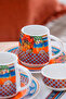 Harvest Coffee Cup Set for 2 People with Tray - 100 ml - 6