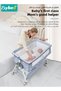 7PCS Baby Bedside Crib, Babies Bed with 360° Swivel Wheels, Portable Folding Bassinet for Infant Newborn, Nursery Beds with Mosquito Net, Mat, Basket, Cooler, Pillow, Diaper Changing Station - 2