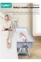 7PCS Baby Bedside Crib, Babies Bed with 360° Swivel Wheels, Portable Folding Bassinet for Infant Newborn, Nursery Beds with Mosquito Net, Mat, Basket, Cooler, Pillow, Diaper Changing Station - 3
