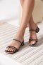 Emma Women's Thick Heeled Platinum Slippers - 6