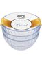 Set of 4 Fruits Bowl 4.5" Acrylic Jelly Bowls - Fruit Bowls | Clear Textured Serving Bowl f - 4